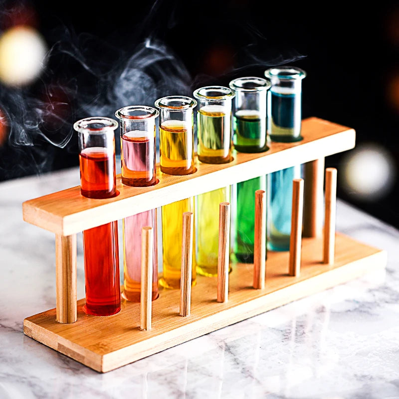 The Mad Scientist's Alchemy Bamboo Test Tube Holder Rack