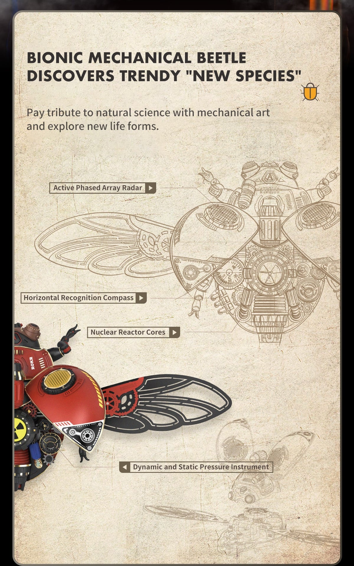 Biopunk Scout Beetle DIY 3D Model Kit