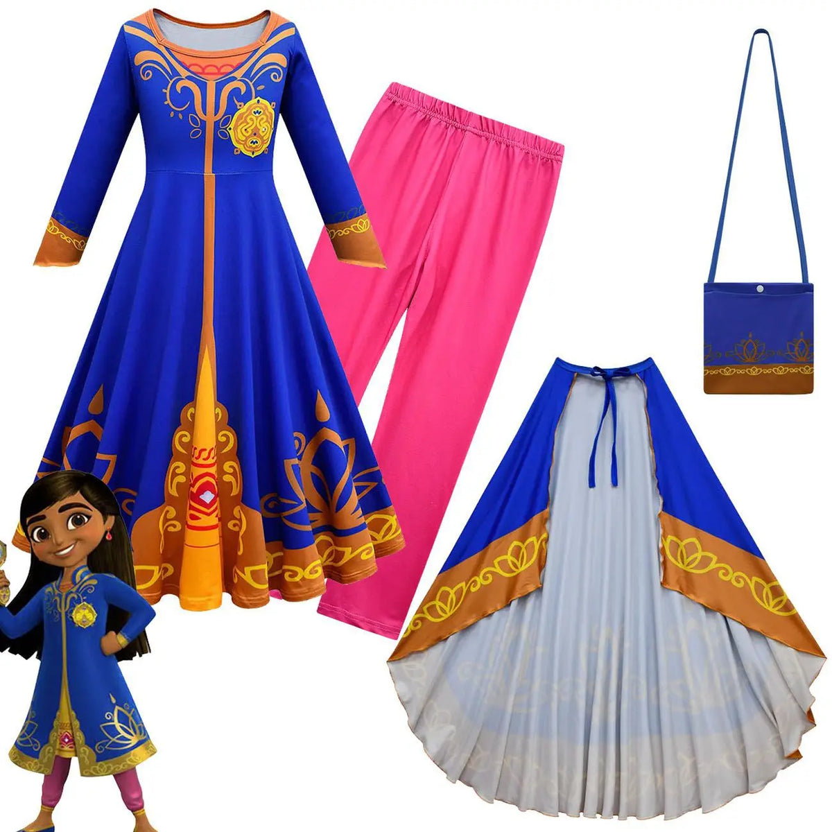 Mira Royal Detective Kids Cosplay Girl Fancy Dress Halloween Gown And Cloak Costume