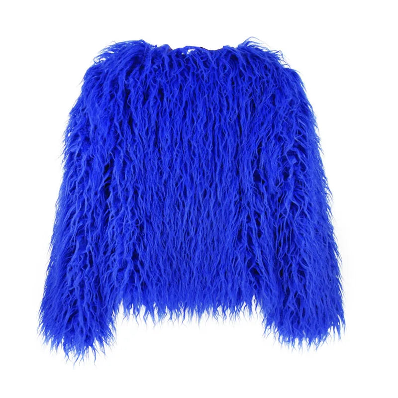 Faux Fur Coats Y2k Punk Rave Winter Jackets