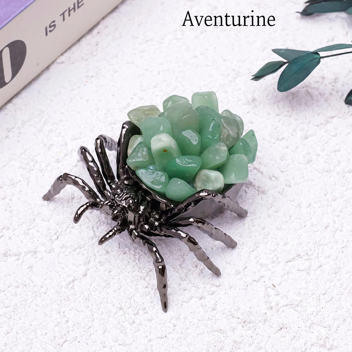 1pc Natural Crystal Spider Animal Desk Decor