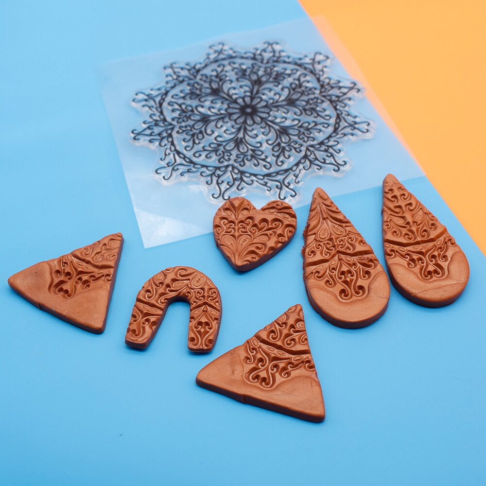 9cm Mandala Pottery Polymer Clay Texture Sheets Embossing Stamp