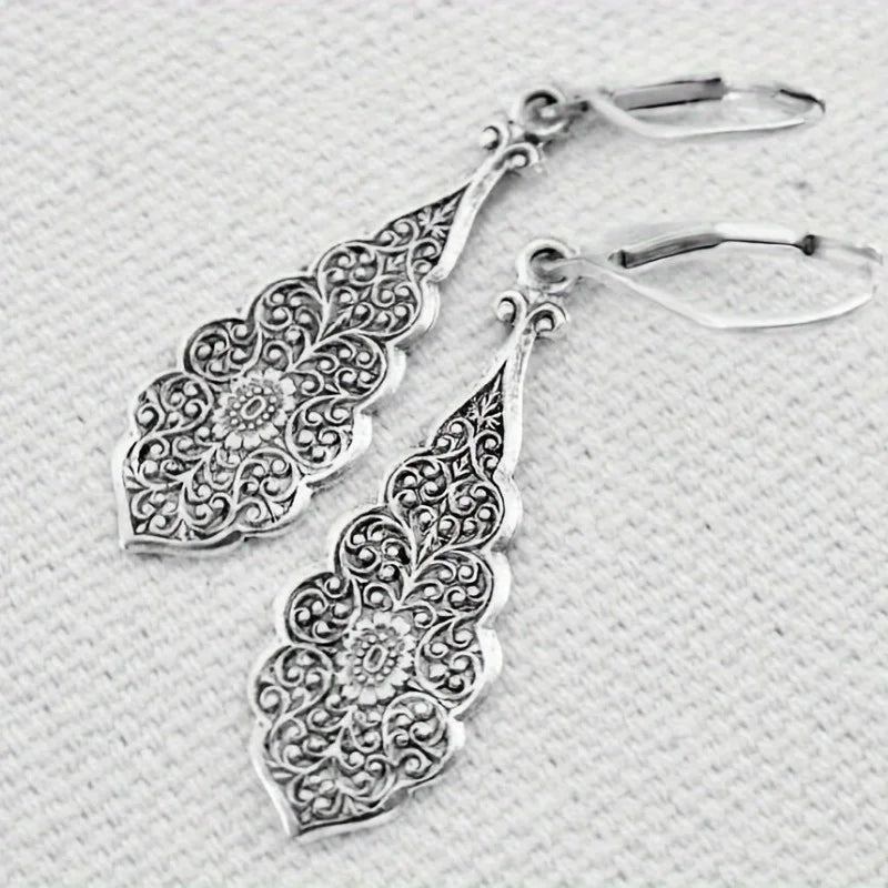 Alara's Carved Pattern Drop Earrings