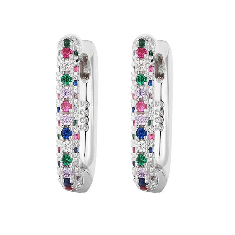 Colourful Zircon Gold Stud Earrings Mix'n'Match