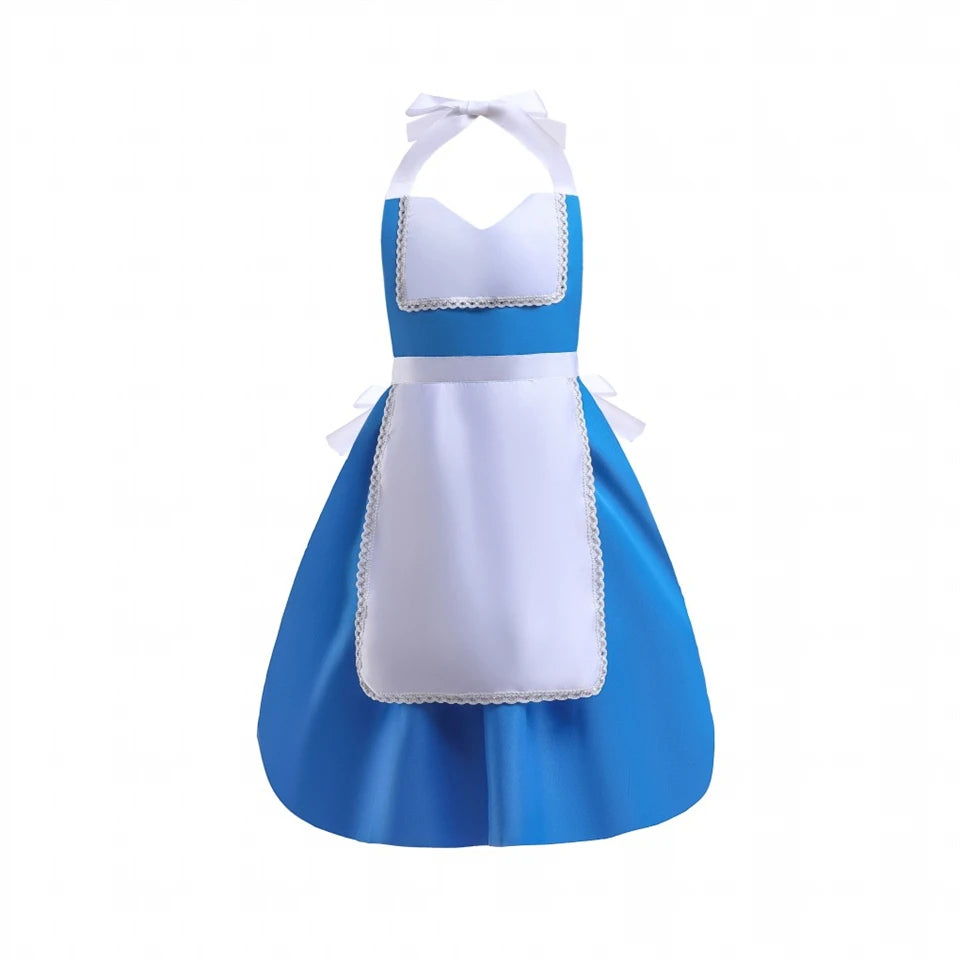 Mother Daughter Matching Clothing Apron Dresses Women Girls Halloween Cosplay Children Princess Coveralls