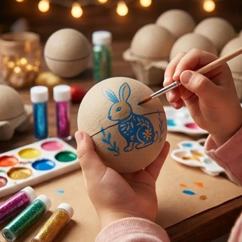 DIY Paintable Papier-mâché Balls Xmas Tree Hanging Ornaments Blank Fillable Paper Sphere