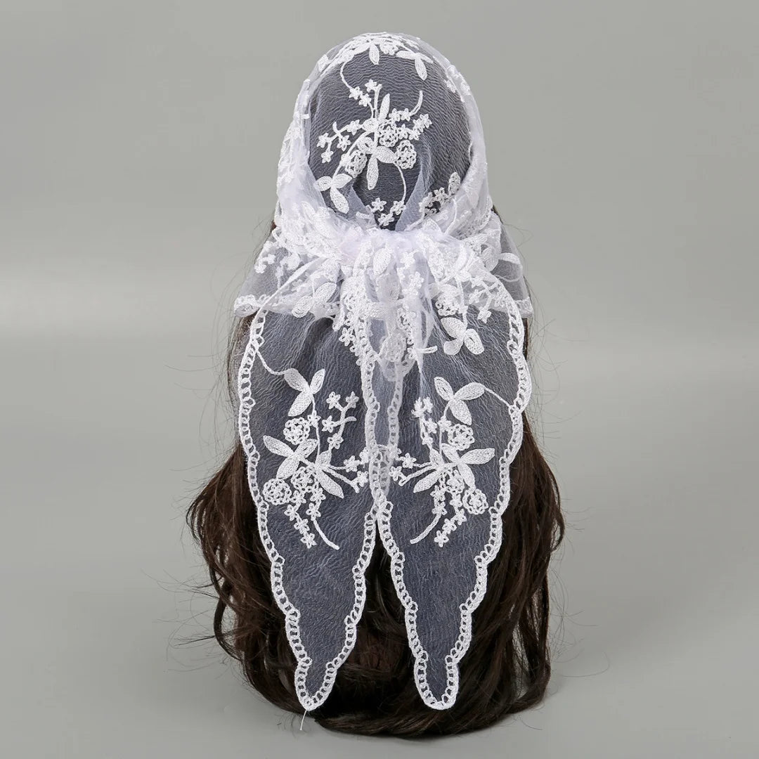 Triangle Lace Scarf Bandana Neckerchief Hair Scarves