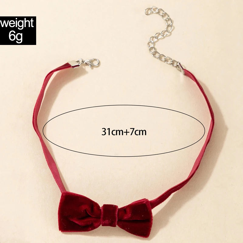 Mini Velvet Bow Tie Choker Necklace