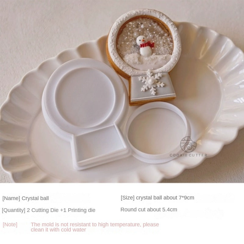 Christmas Cookie Cutter and Stamps Plastic Snowman Snowflake Xmas Tree Fondant Biscuit Mould Cake Decor Baking Supplies
