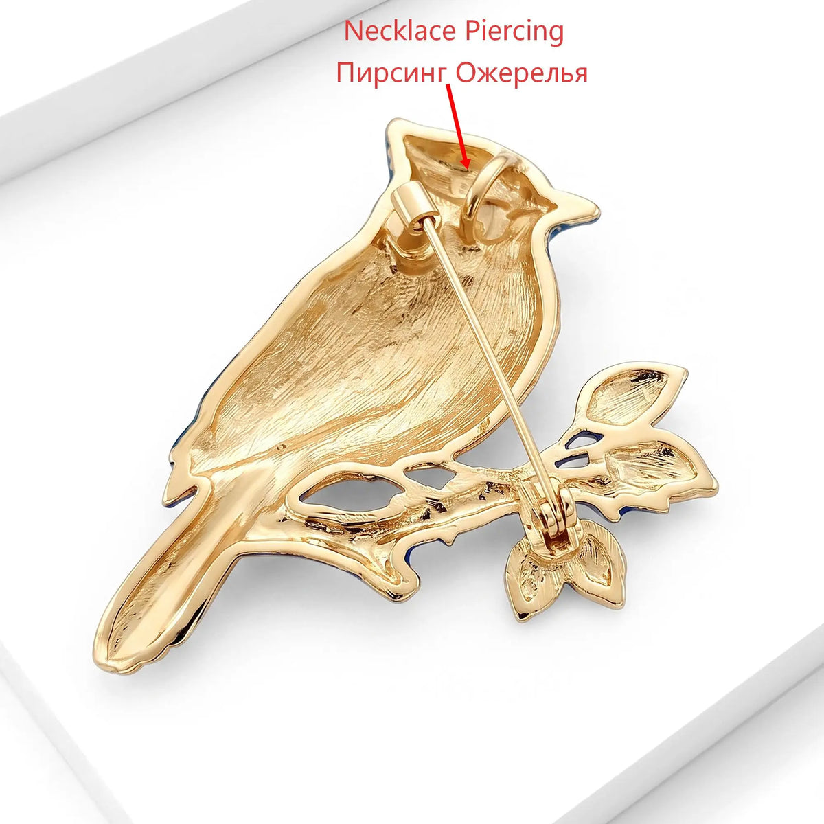 Enamel Blue Jay Brooches