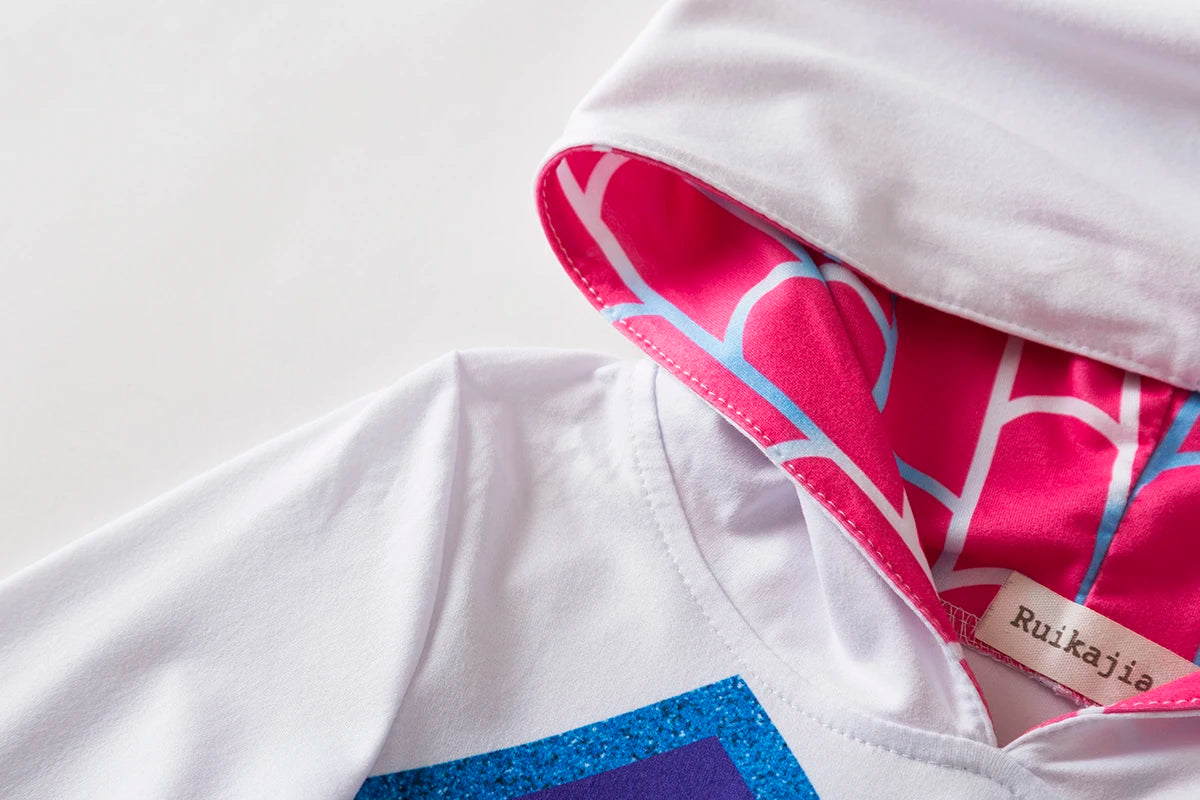 Ghost Spider Gwen Hoodie Cosplay Tutu Halloween Book Week Costume