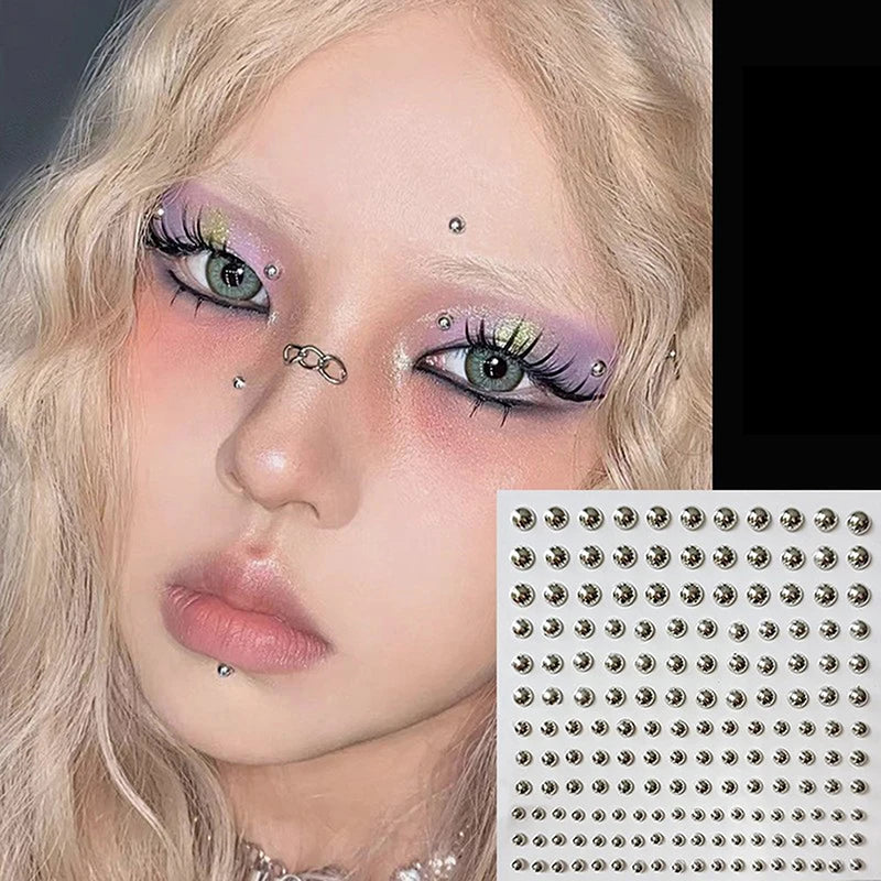 Fake Piercings Face Body Jewellery Stickers Nose Stud Self Adhesive Faux Studs