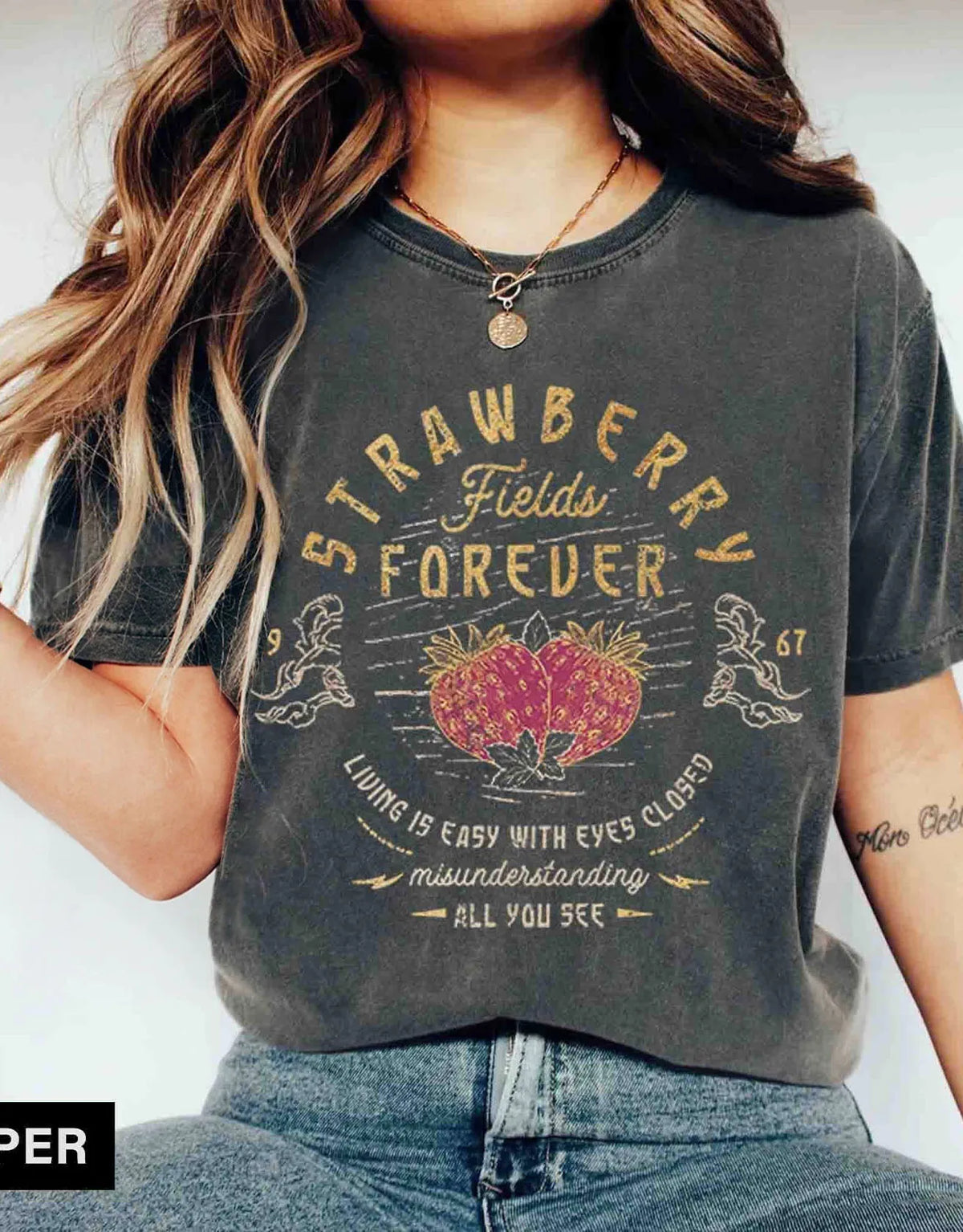 Beatles Strawberry Fields Rock Band Tee T-Shirt
