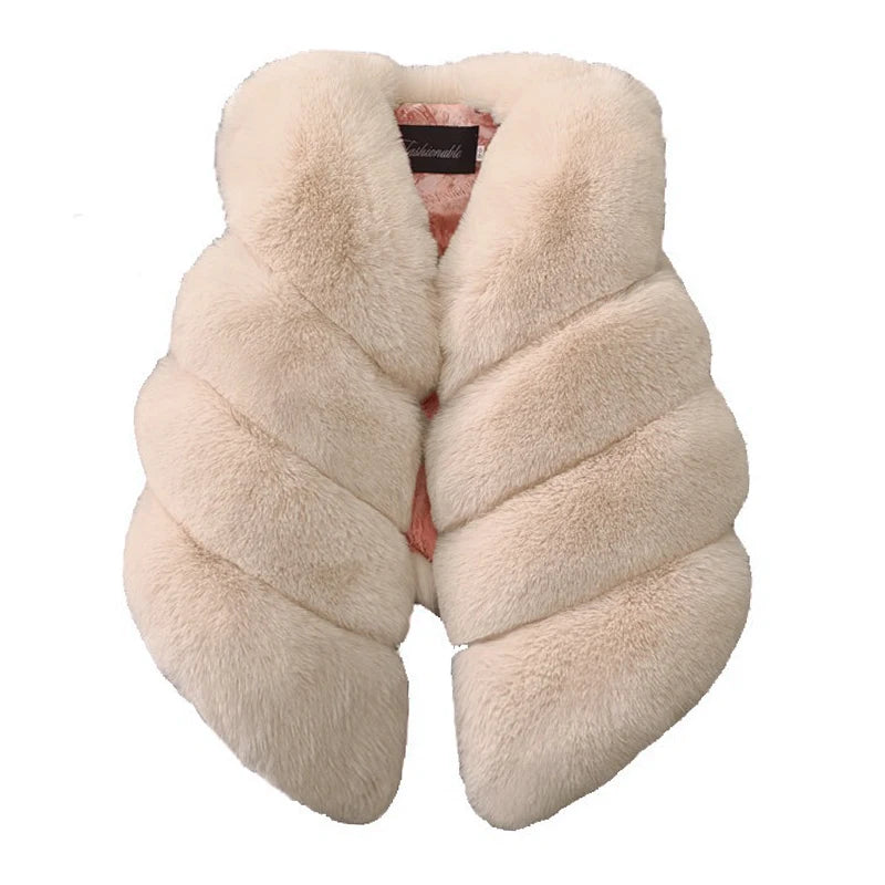 Baby Girls Faux Fur Vest Winter Outfits Kids Warm Sleeveless Coat Infant Toddler 6M-7Y Outerwear