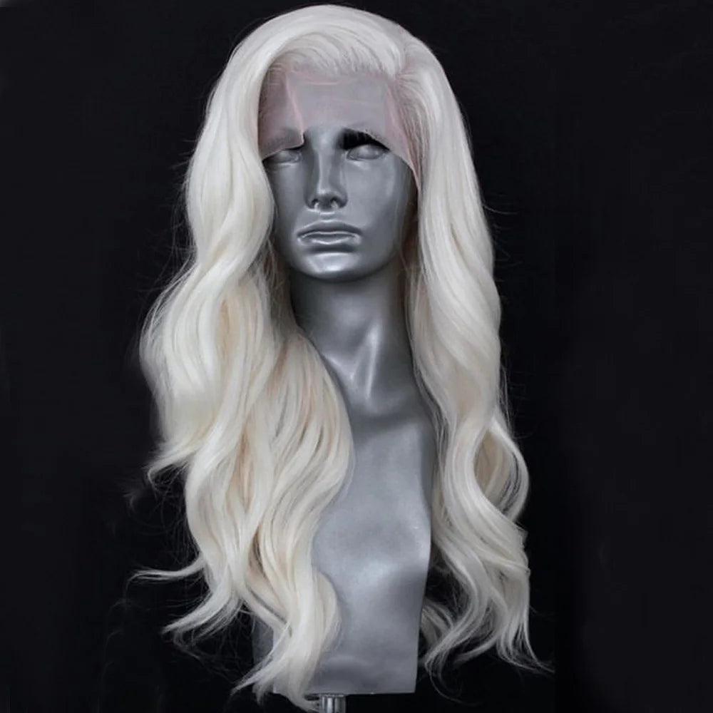 Long Soft Waves Wigs Side Part Soft Lace Front Wig Heat Resistant Fibre