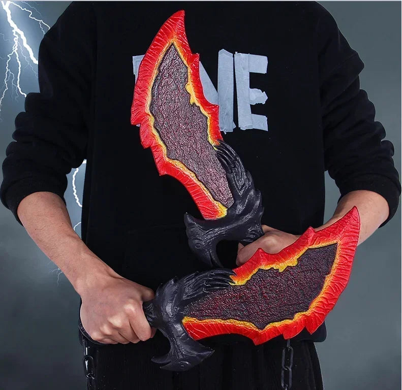 God of War Game Rubber Cosplay Props Guardian Shield Axes Blades Katana Sword
