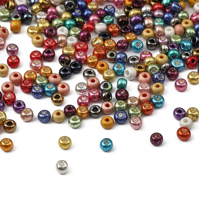 2 3 4mm Metallic Plated Glass Seed Beads Round Japanese Miyuki Seedbeads Loose Spacer Beads for Jewerly Making DIY Needlework