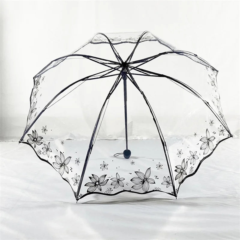Forest Silhouette Transparent Umbrella PVC Umbrella