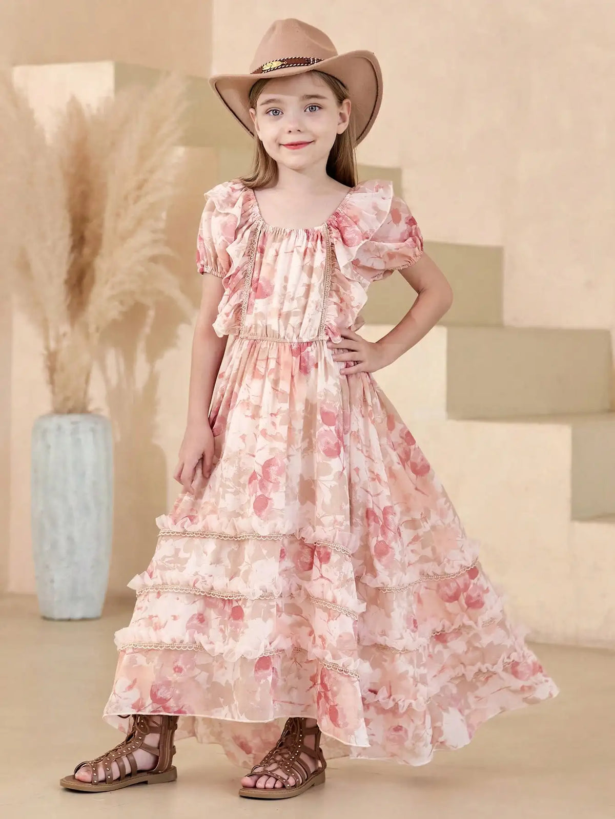 Summer Girl's Photoshoot Worthy Floral Maxi Dress