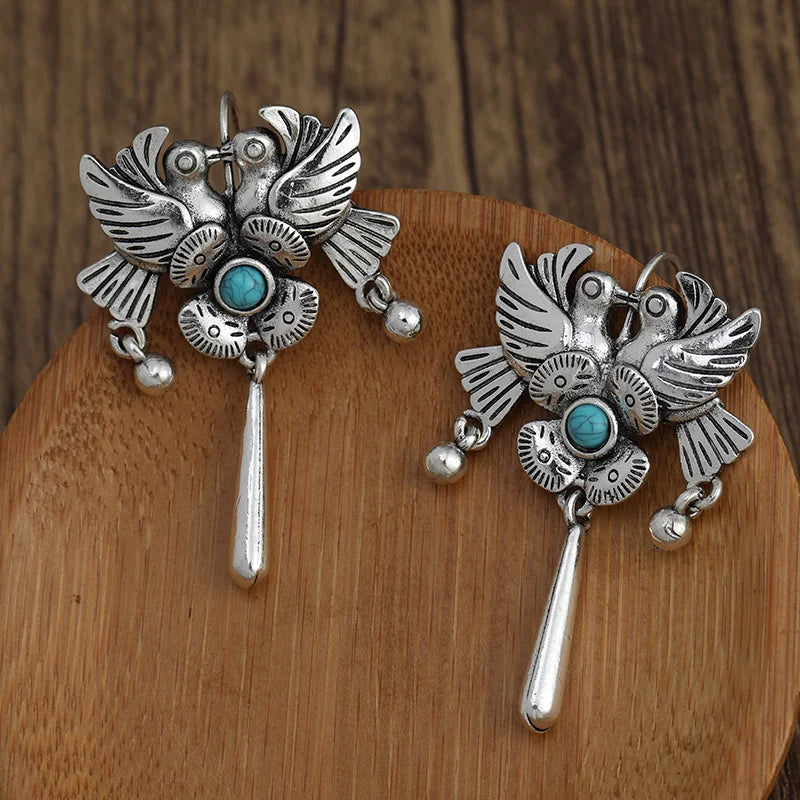 Mexican Love Bird Drop Earrings