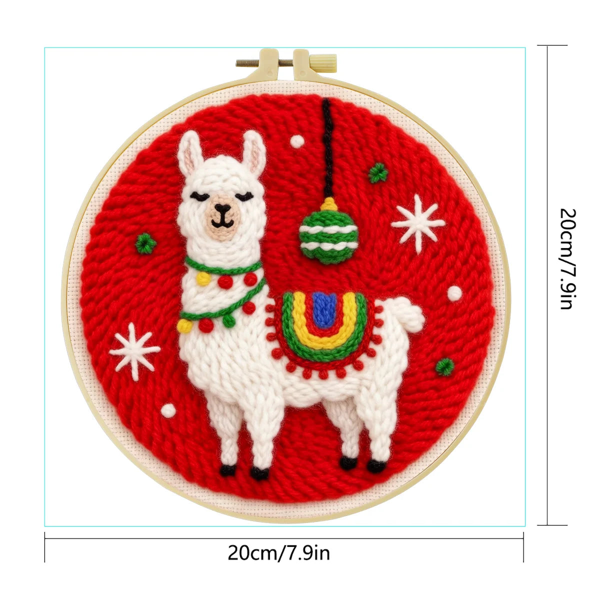 Christmas Alpaca DIY Needle-Punch Embroidery Set For Adult Beginner DIY Gift