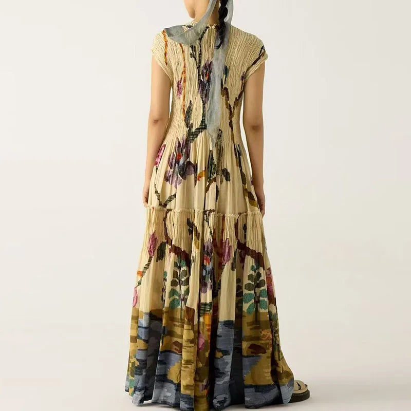 Nimue's Maxi Dress Comfortable Bohemian Art Print