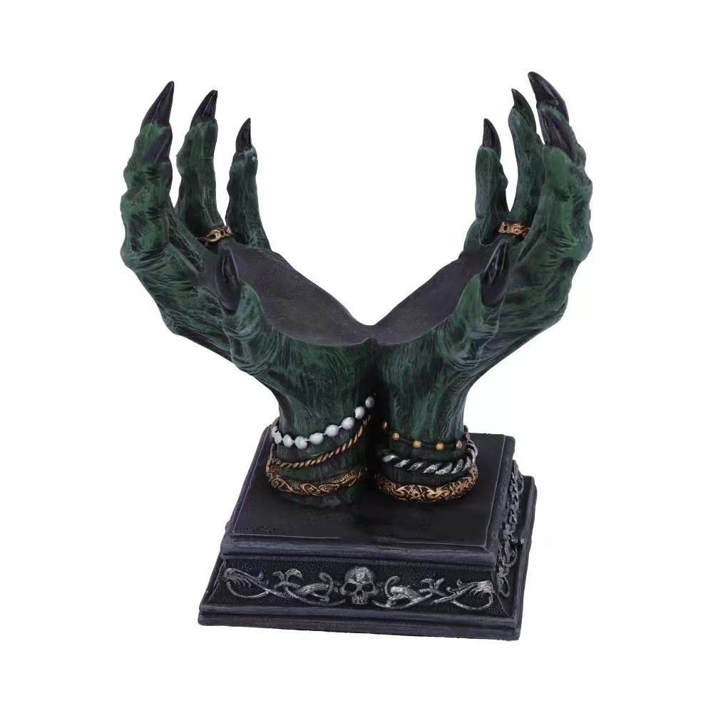 Crystal Ball Holder Resin Witch Hands Figurine Home Decor