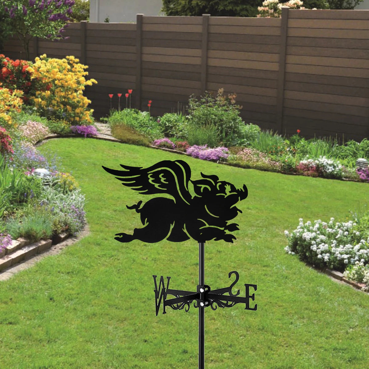 Flying Pig Weathervane Garden Decoration