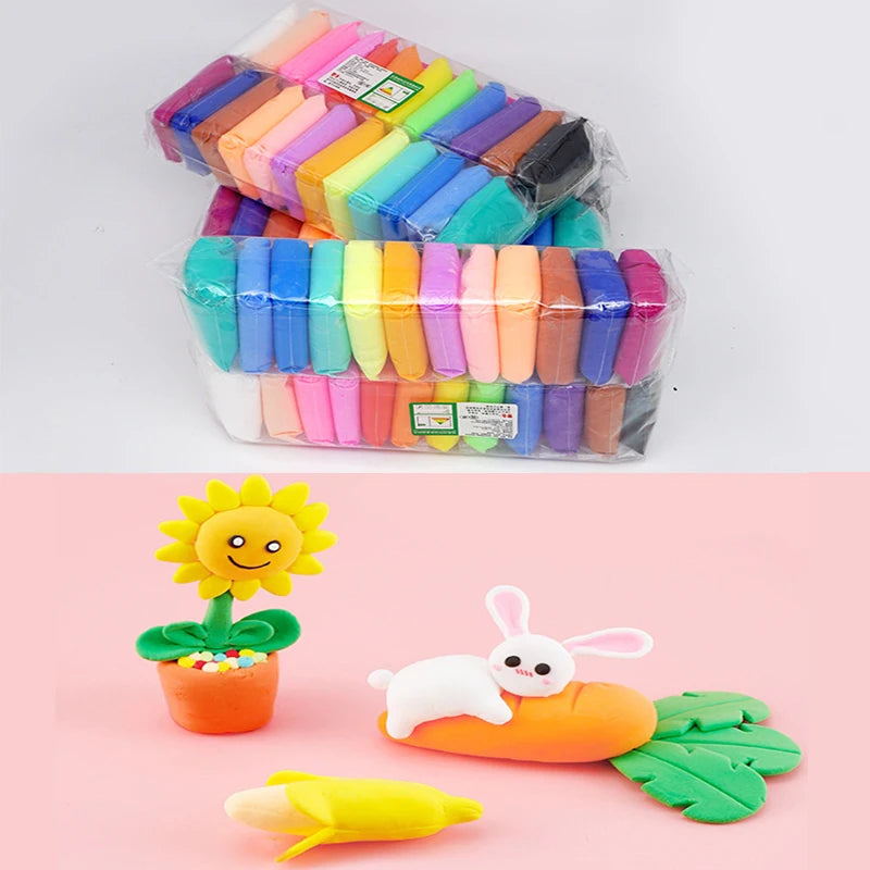 36 Colour Air Dry Polymer Modelling Clay With 3 Tools DIY Craft for Kids