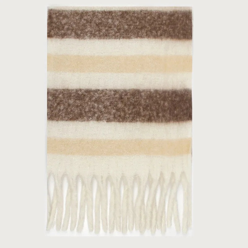 Colour Blocks Autumn Winter Plaid Scarves Imitation Cashmere Mohair