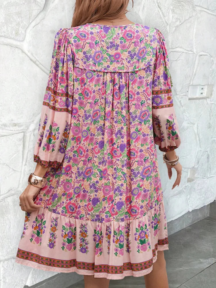 Angie's Boho Long Sleeve Short Dress