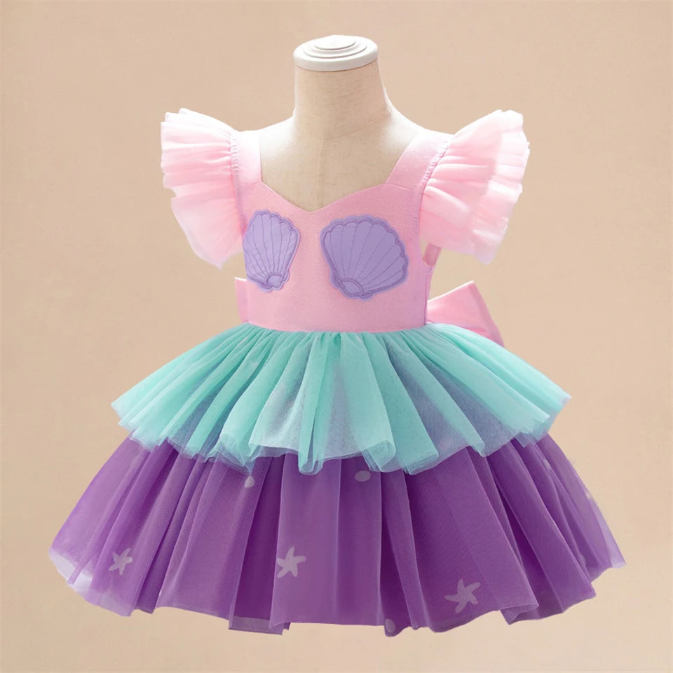 Toddler Princess Alice Belle Jasmine Mermaid Dress Baby Halloween Cosplay Costume