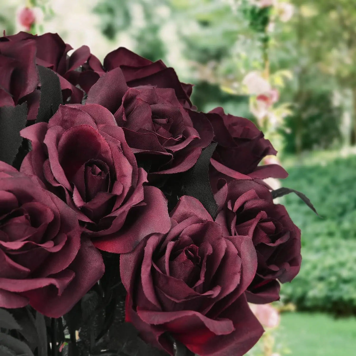 Black Dahlia Halloween Decoration Burgundy Artificial Flower Branch Arrangement Table Home Party Decor