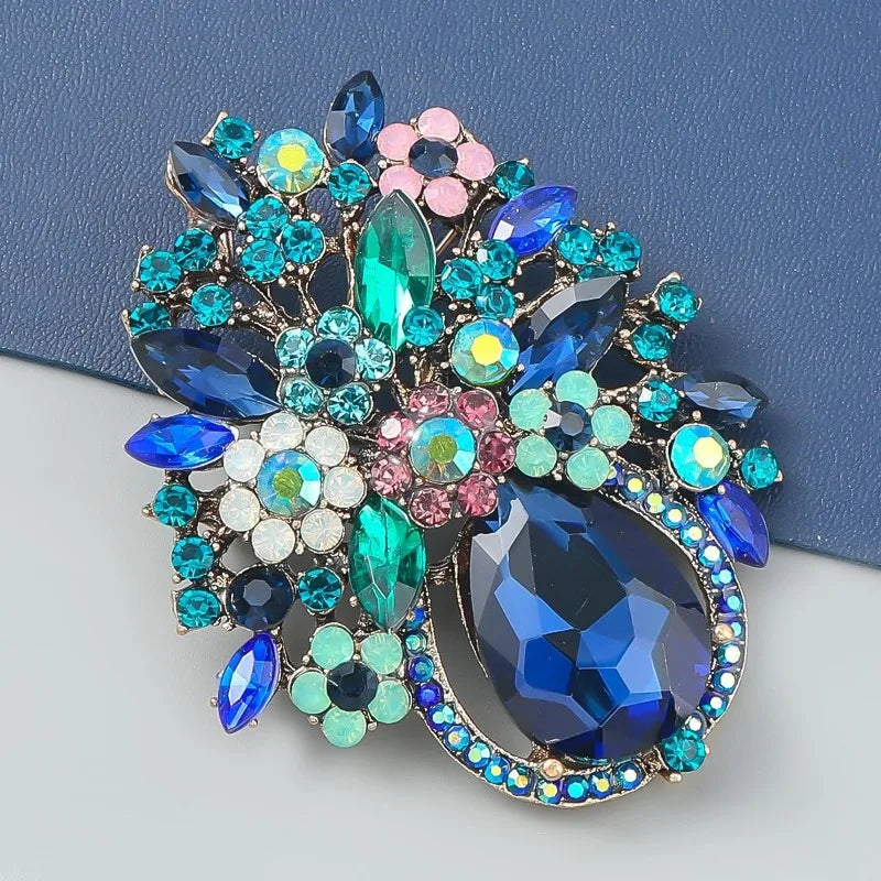 Blue Posey Brooch