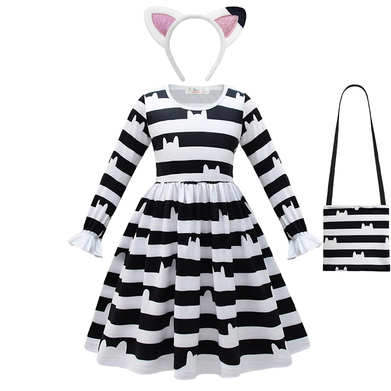 Cat Gabby Doll Striped Fancy Dress Halloween Cosplay Book Week Children's Costume