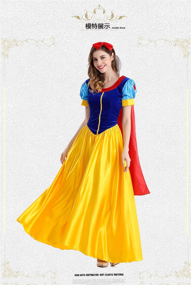 Snow White Halloween Book Week Costume Adult Women Plus Size Princess Dress