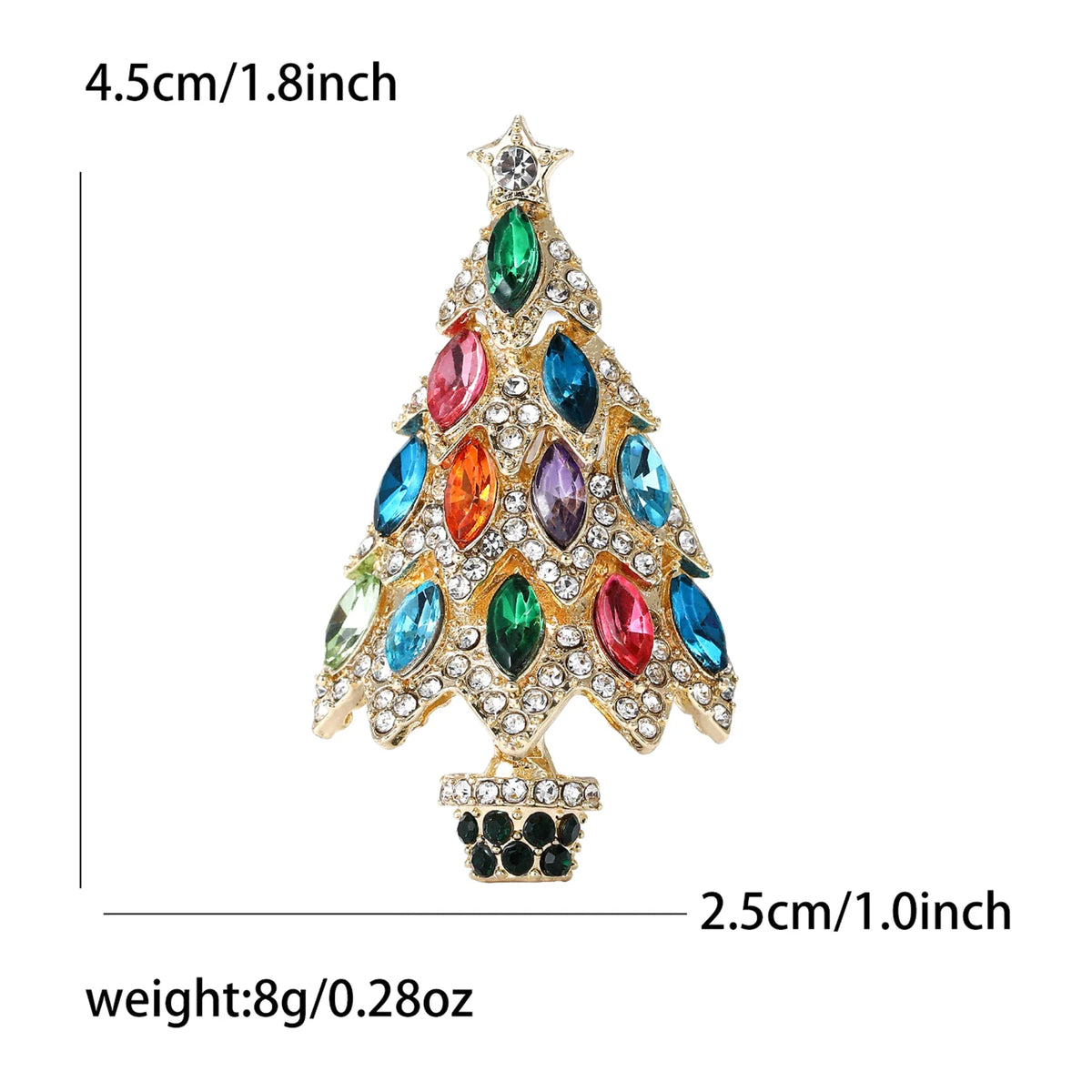 Christmas Tree Brooches Sparkling Rhinestone