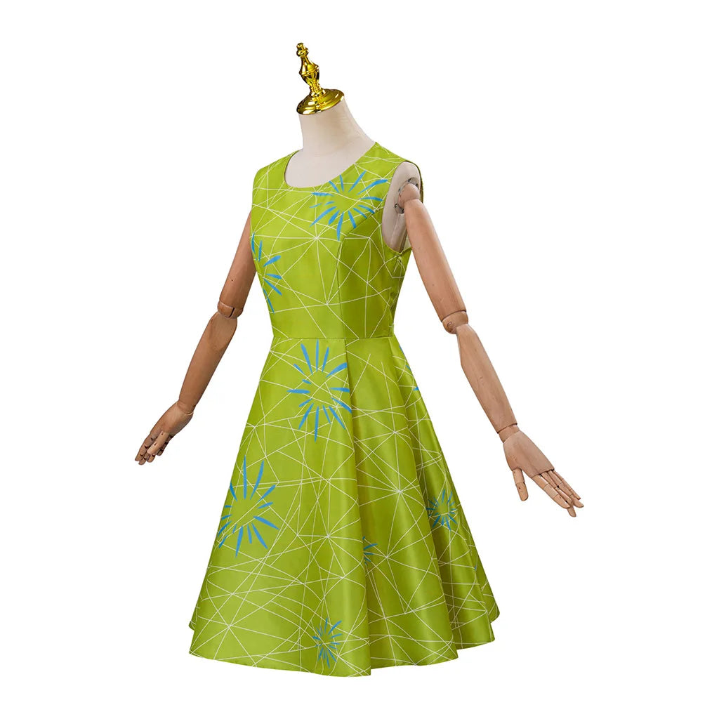 Insides Out Dress Costume Women Disgust Joy Adult Cosplay Set
