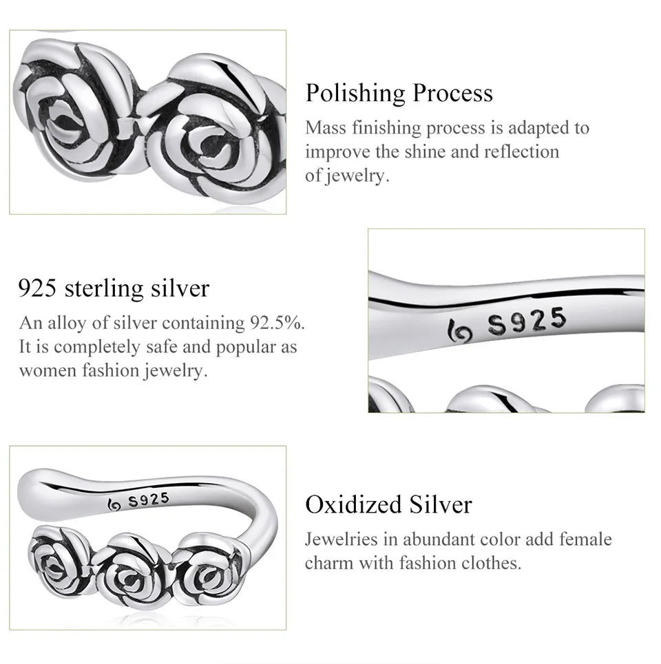 925 Sterling Silver Rose Dragonfly Ear Clips