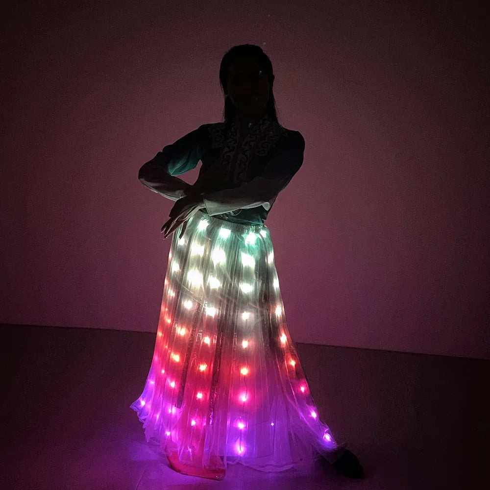 LED Light Up Party Skirt for Adults Dance Performance Wear