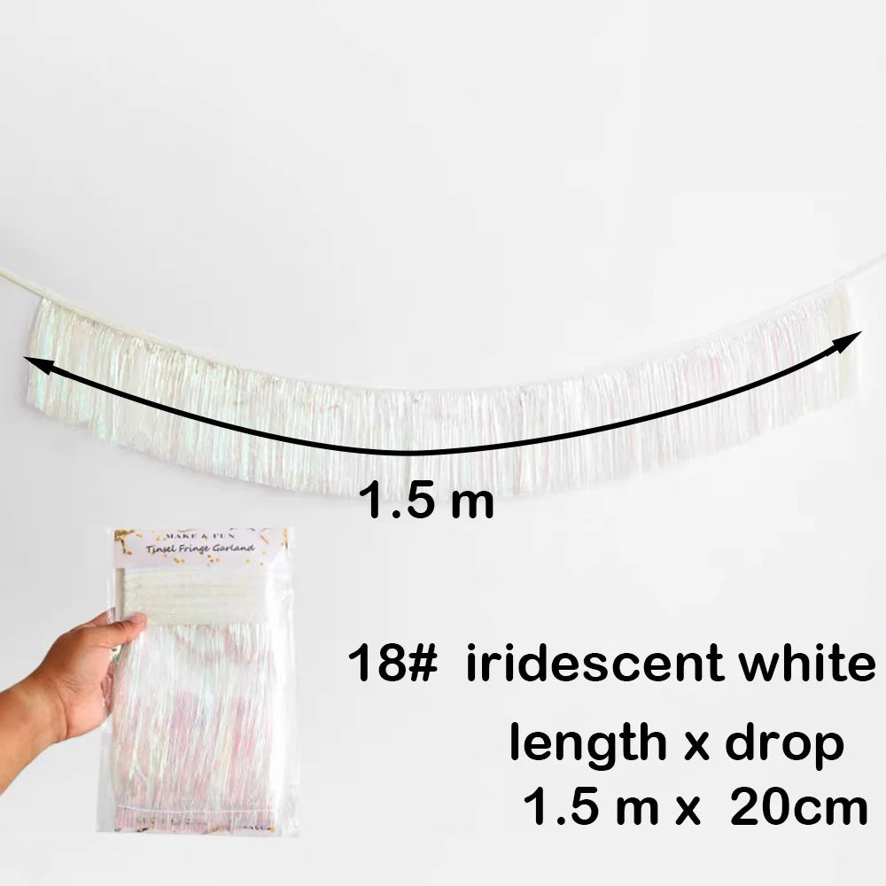 1.5m Gorgeous Fringe Tassel Banner Party Foil Garlands Wall Ceiling Decoration