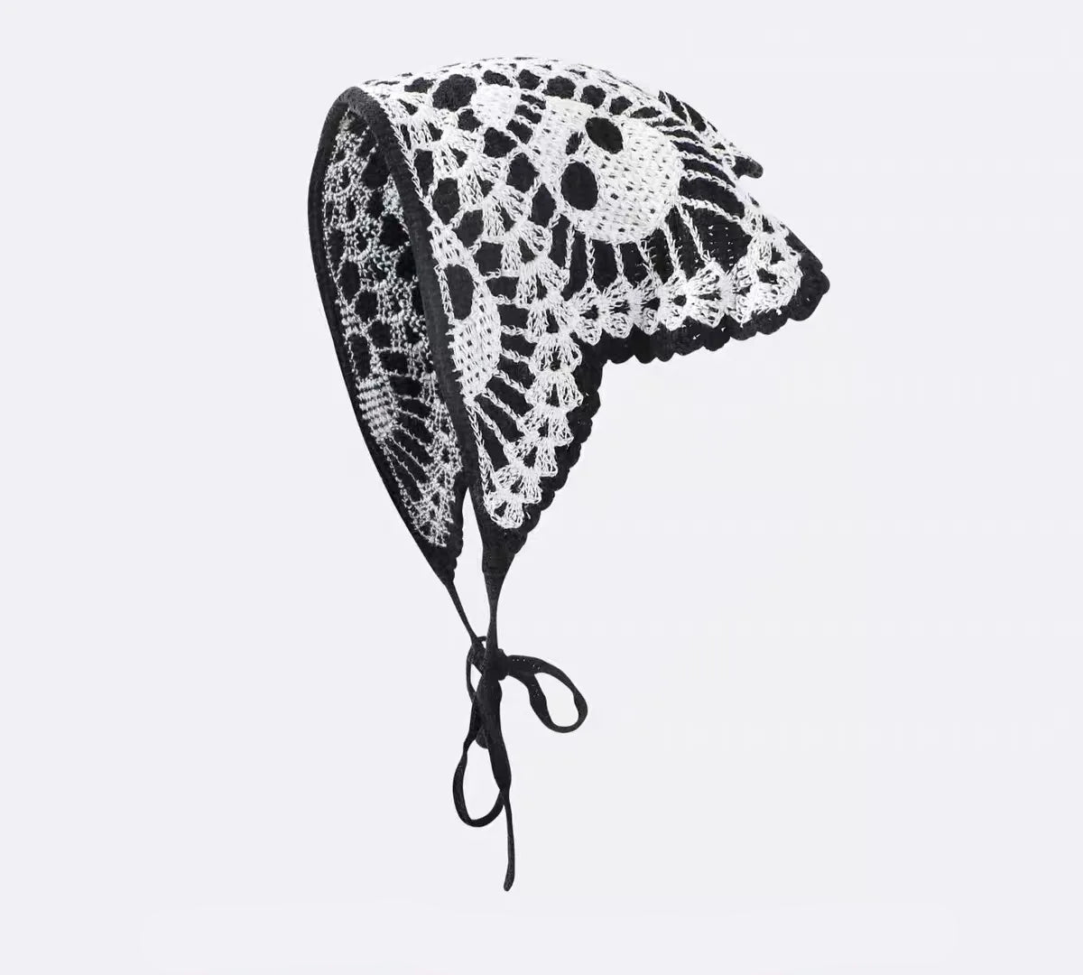 Skulls Bats Spiderwebs Halloween Crochet Headscarves Knitted Cotton Triangle Scarf