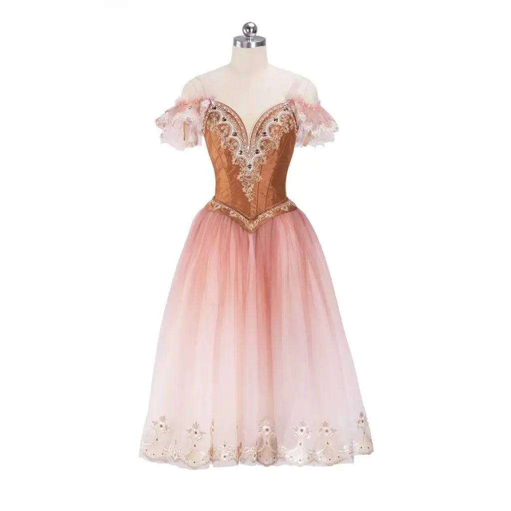 Palace Style Custom Made High-end Professional Ballet Long Tutu Dress Competition Performance Costume