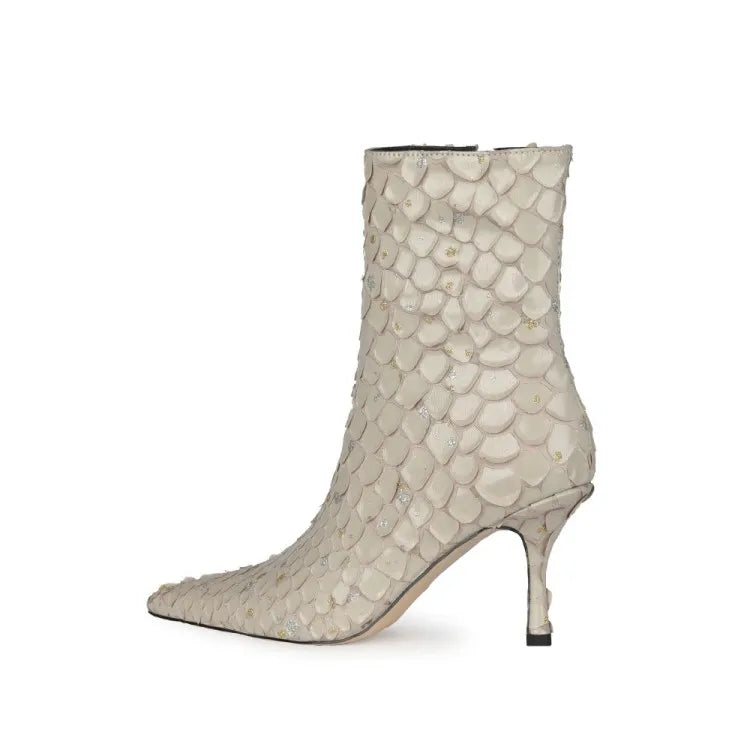 Sssseriously Ssssasssy Sssshort Boots Black Red Snake Ankle Boots