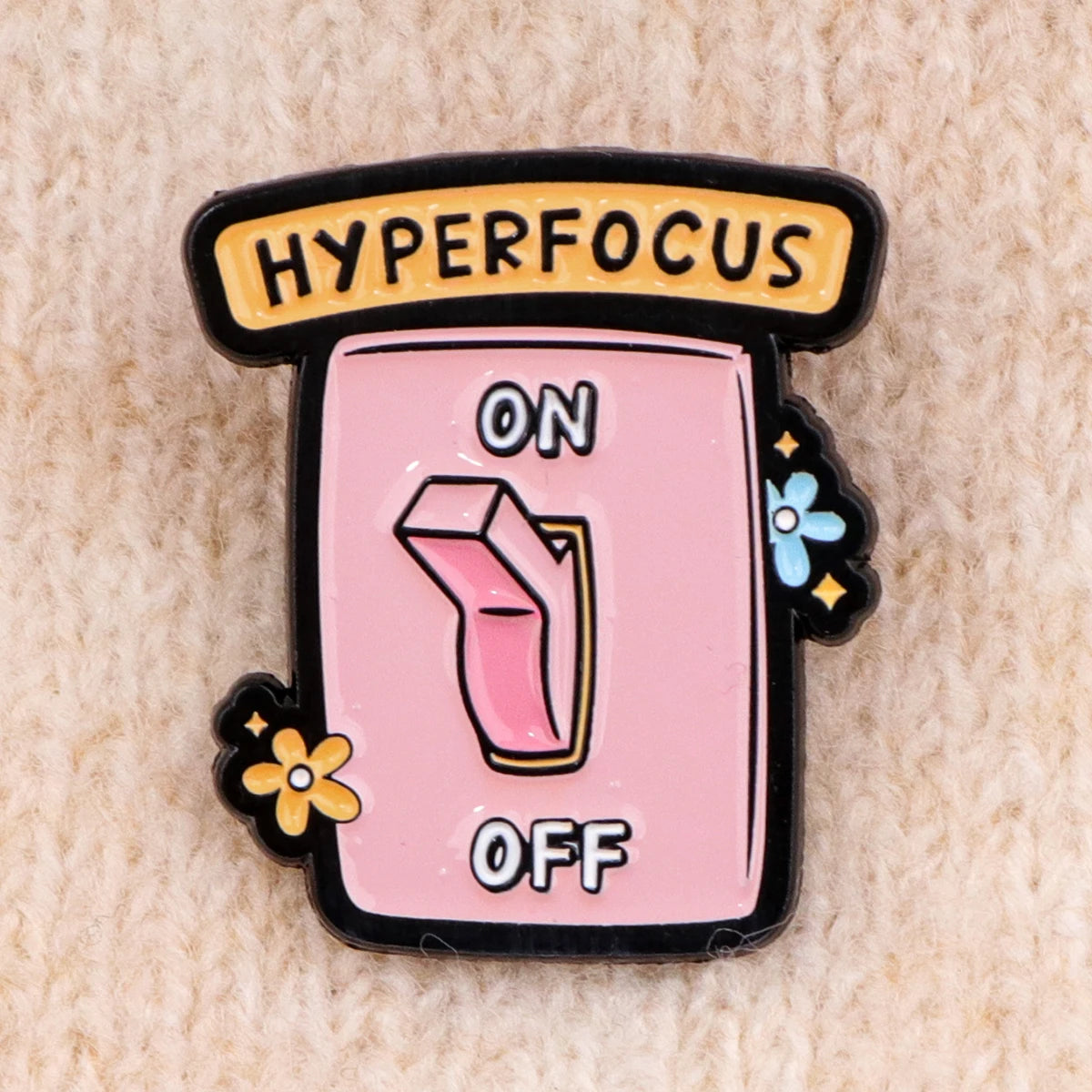 "On/Off Switch" Enamel Pin ADHD Awareness Lapel Pins Badge