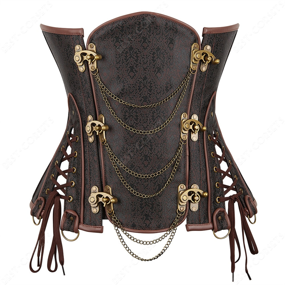 Octavia's Steampunk Underbust Steel Boned Corset