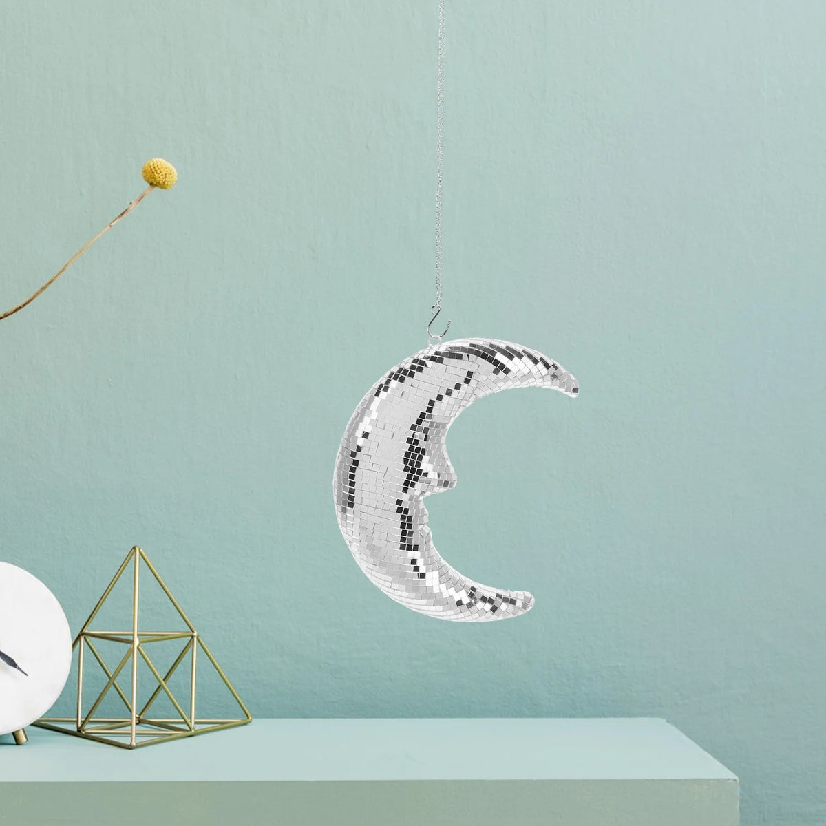 Disco Moon Face Hanging Decor Mirror Ball