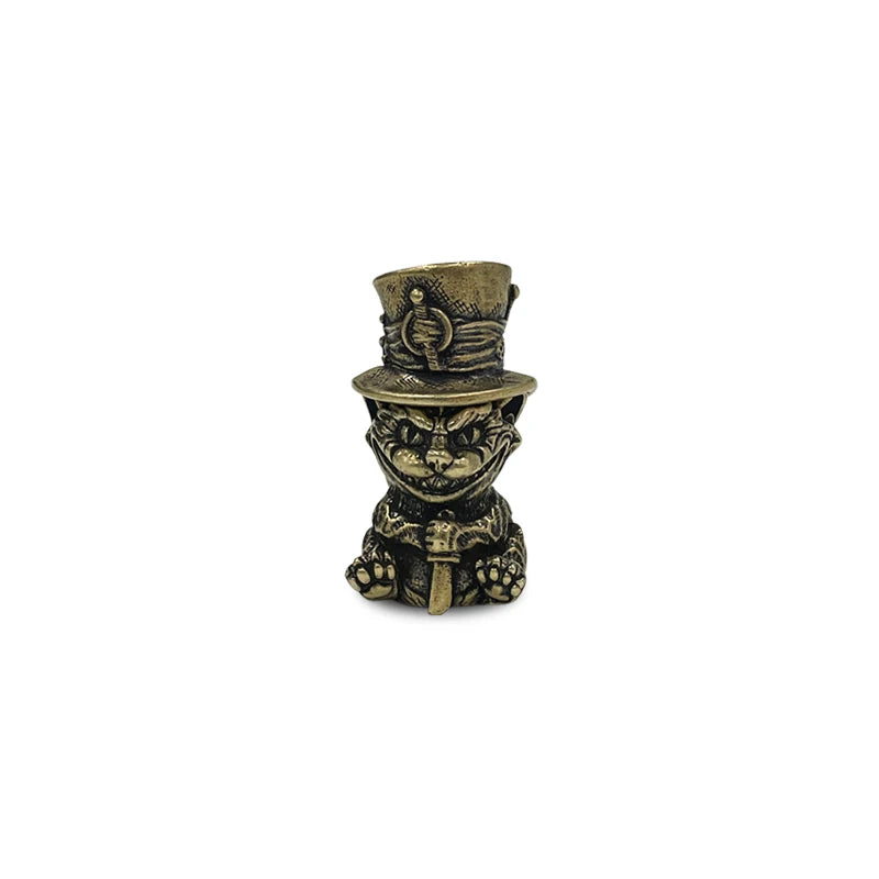 Brass Mad Cheshire Cat Paracord Bead Lanyards Dreadlocks Beard Bead