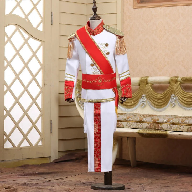 Royalty Prince Ceremonial English Military Jacket Costume Child Boys King Cosplay Fancy Dress