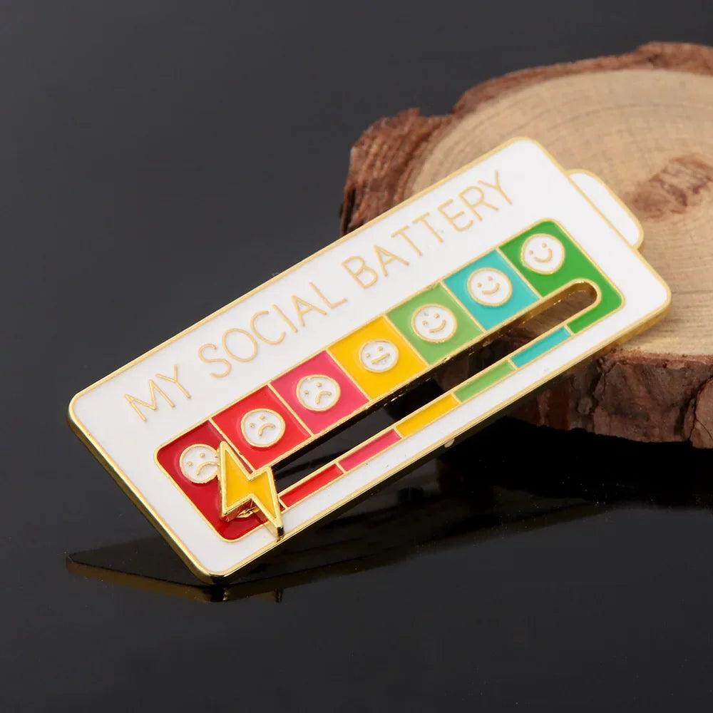 My Social Battery Lapel Pins Enamel Pin